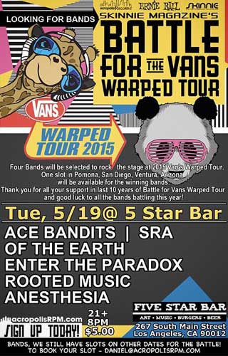 Poster - Ace Bandits competing at the battle for the Vans Warped Tour 2015
